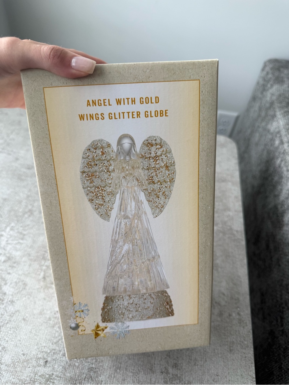 Cracker Barrel Clear and Silver Sequin Glass Angel Holiday Decor - Picture 7 of 8